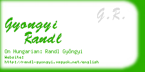 gyongyi randl business card